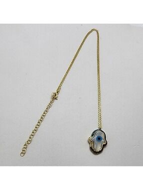 Brand New Sterling Silver 925 Hamsa Multi Color Necklace